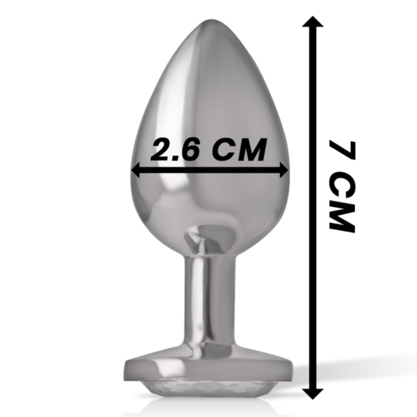 Intense - Plug Anal Metal Aluminio Con Cristal Plata Talla S - Imagen 7