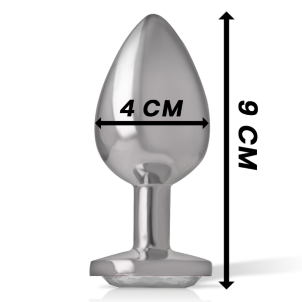 Intense - Plug Anal Metal Aluminio Con Cristal Plata Talla L - Imagen 7