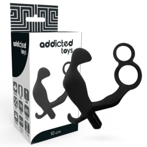 Addicted Toys - Plug Anal Con Anilla Doble Pene Y Testiculos Negro