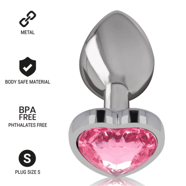 Intense - Plug Anal Metal Aluminio Corazón Rosa Talla S - Imagen 7