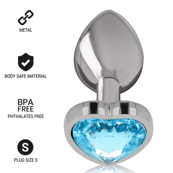 Intense - Plug Anal Metal Aluminio Corazón Azul Talla S - Imagen 7