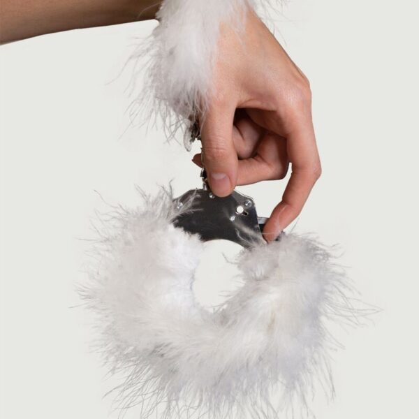 Adrien Lastic - Esposas Metal Con Plumas Blanco - Imagen 2