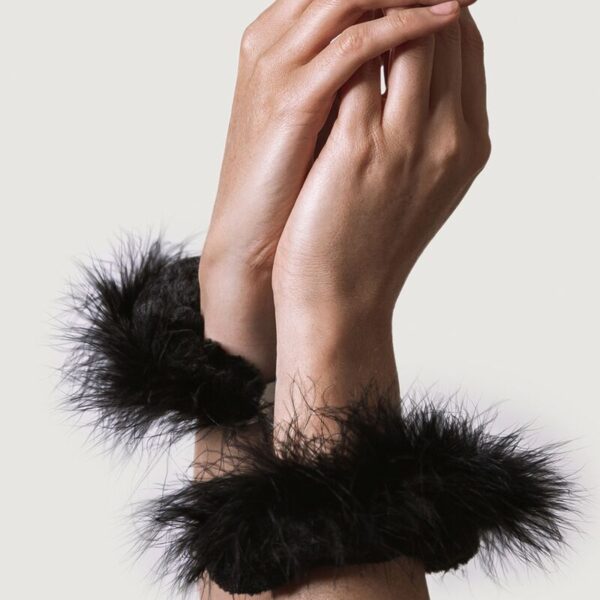 Adrien Lastic - Esposas Metal Con Plumas Negro - Imagen 2