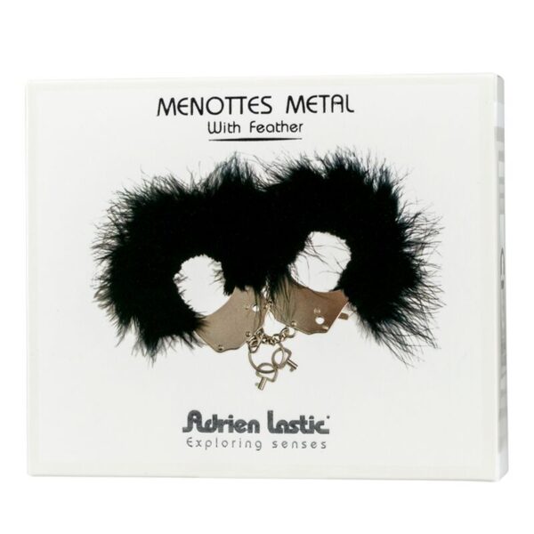 Adrien Lastic - Esposas Metal Con Plumas Negro - Imagen 3