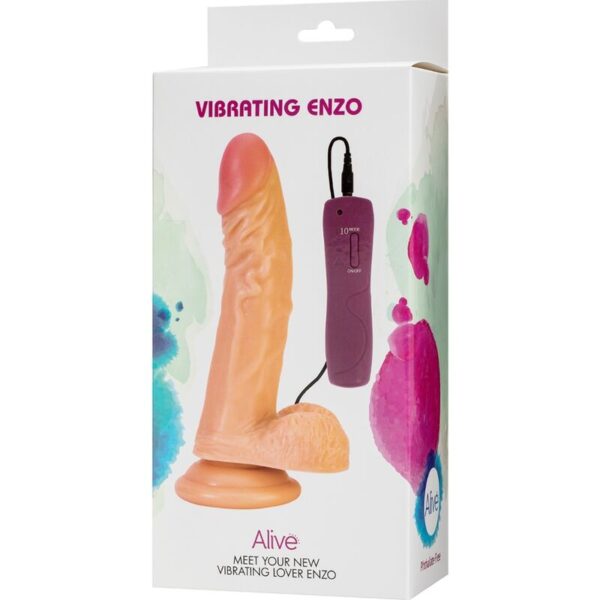 Alive - Enzo Pene Realistico Vibrador 21 Cm - Imagen 2
