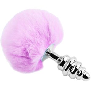 Alive - Anal Pleasure Plug Espiral Metal Pompon Violeta Talla M