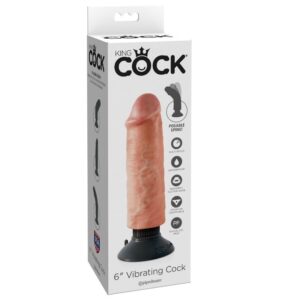 King Cock - Dildo Vibrador 15.24 Cm Natural