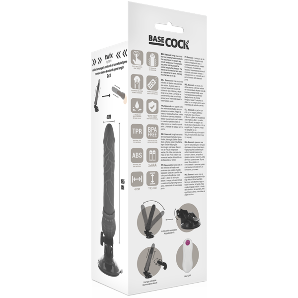 Basecock - Vibrador Realistico Control Remoto Natural 19.5 Cm -O- 4 Cm - Imagen 11