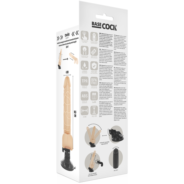 Basecock - Vibrador Realistico Control Remoto Natural 18.5 Cm -O- 4Cm - Imagen 6