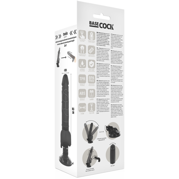 Basecock - Vibrador Realistico Control Remoto Natural 18.5 Cm -O- 4Cm - Imagen 12