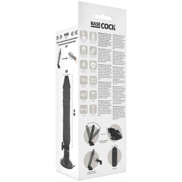 Basecock - Vibrador Realistico Control Remoto Natural 20 Cm -O- 4 Cm - Imagen 12