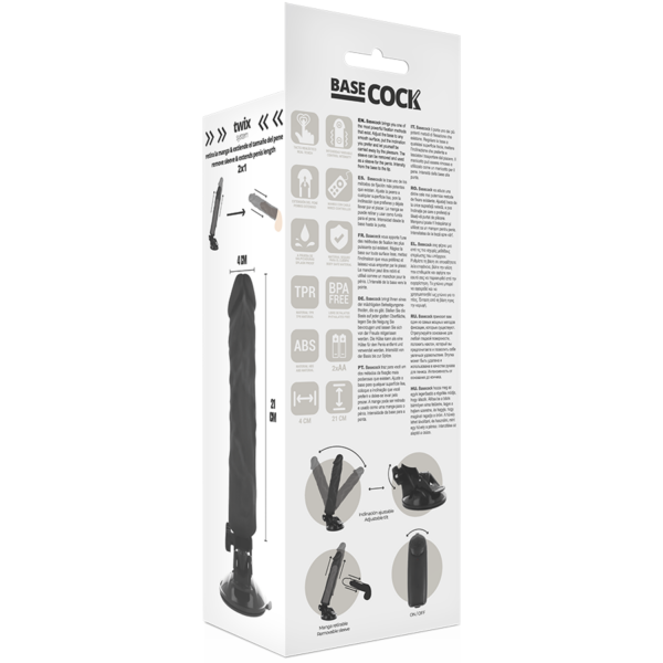 Basecock - Vibrador Realistico Control Remoto Natural 21 Cm -O- 4 Cm - Imagen 12