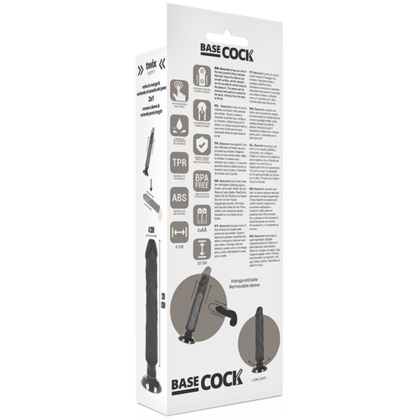 Basecock - Vibrador Realistico 2-1 Natural 20 Cm -O- 4 Cm - Imagen 14