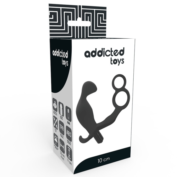 Addicted Toys - Plug Anal Con Anilla Doble Pene Y Testiculos Negro - Imagen 4