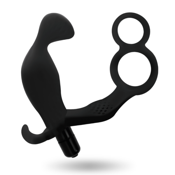 Addicted Toys - Plug Anal Con Anilla Doble Pene Y Testiculos Negro - Imagen 2