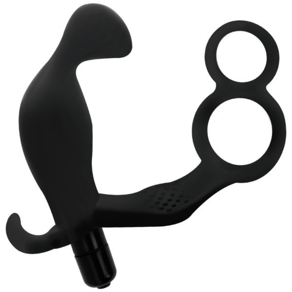 Addicted Toys - Plug Anal Con Anilla Doble Pene Y Testiculos Negro - Imagen 3