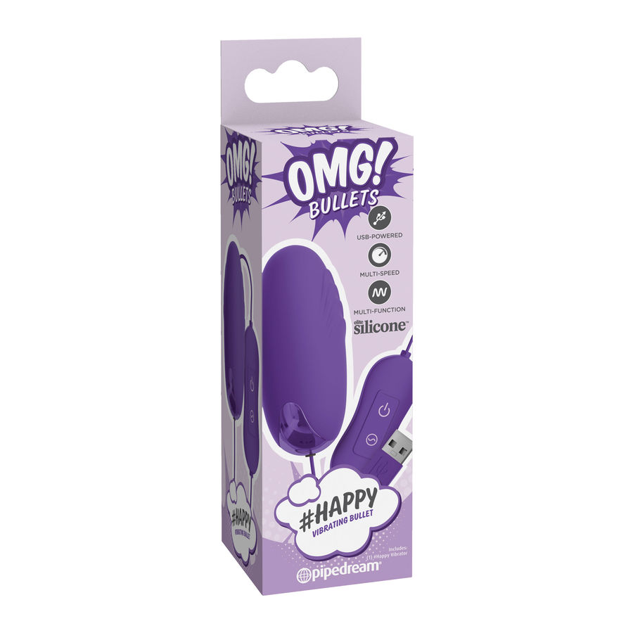 Omg - Happy Potente Bala Vibrador Lila 3 Omg - Happy Potente Bala Vibrador Lila - Imagen 3