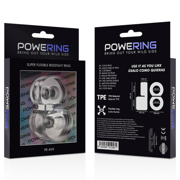 Powering - Super Flexible Y Resistente Anillo Pene Doble Pr09 Clear - Imagen 8