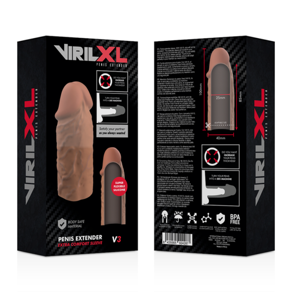 Virilxl - Extension De Pene Liquid Silicone V3 Marron - Imagen 9
