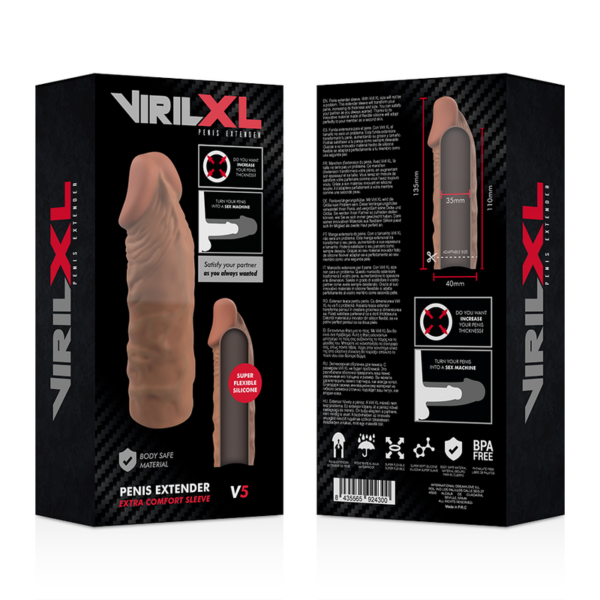 Virilxl - Extension De Pene Liquid Silicone V5 Marron - Imagen 9