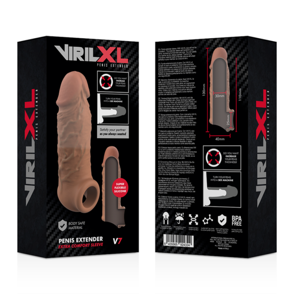 Virilxl - Extension De Pene Liquid Silicone V7 Marron - Imagen 9