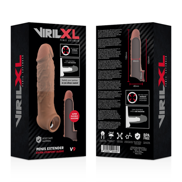 Virilxl - Extension De Pene Liquid Silicone V9 Marrón - Imagen 9