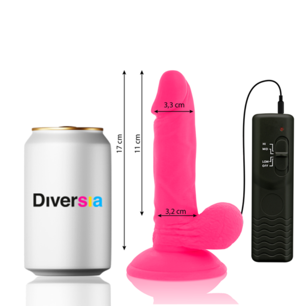 Diversia - Dildo Flexible Con Vibracion 17 Cm - Rosa