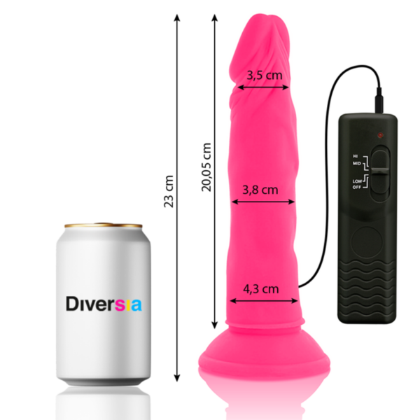 Diversia - Dildo Flexible Con Vibracion 23 Cm - Rosa