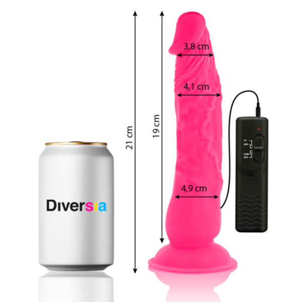 Diversia - Dildo Flexible Con Vibracion 21 Cm - Rosa