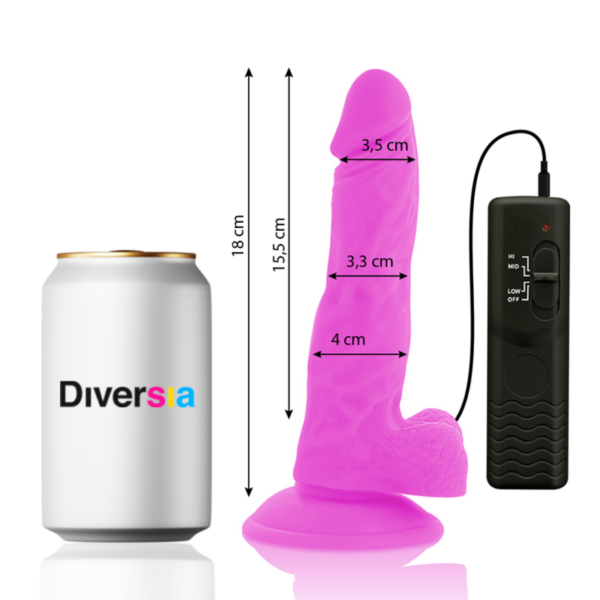 Diversia - Dildo Flexible Con Vibración 18 Cm - Lila