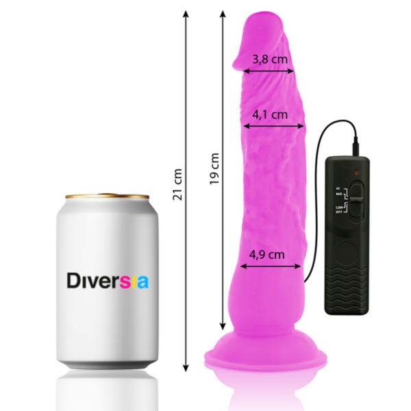 Diversia - Dildo Flexible Con Vibracion 21 Cm - Lila