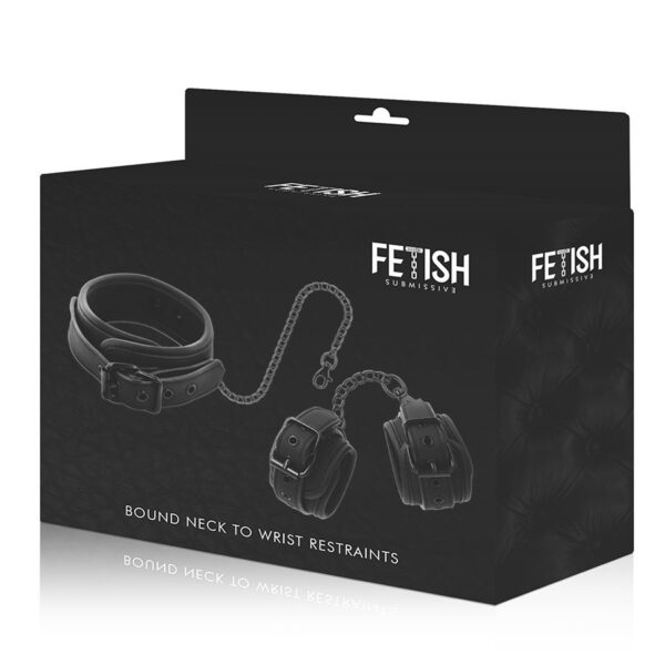 Fetish Submissive - Collar Y Esposas Cuero Vegano Con Forro De Nopreno - Imagen 10