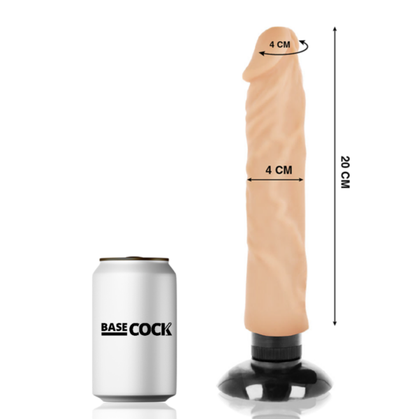 Basecock - Vibrador Realistico 2-1 Natural 20 Cm -O- 4 Cm - Imagen 2