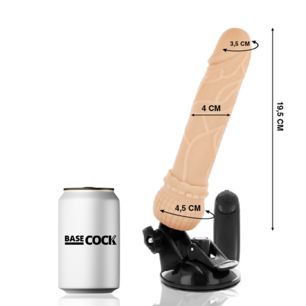 Basecock - Vibrador Realistico Control Remoto Natural 19.5 Cm -O- 4 Cm - Imagen 2