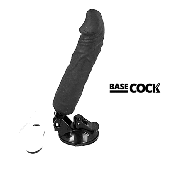 Basecock - Vibrador Realistico Control Remoto Negro 20 Cm -O- 4 Cm