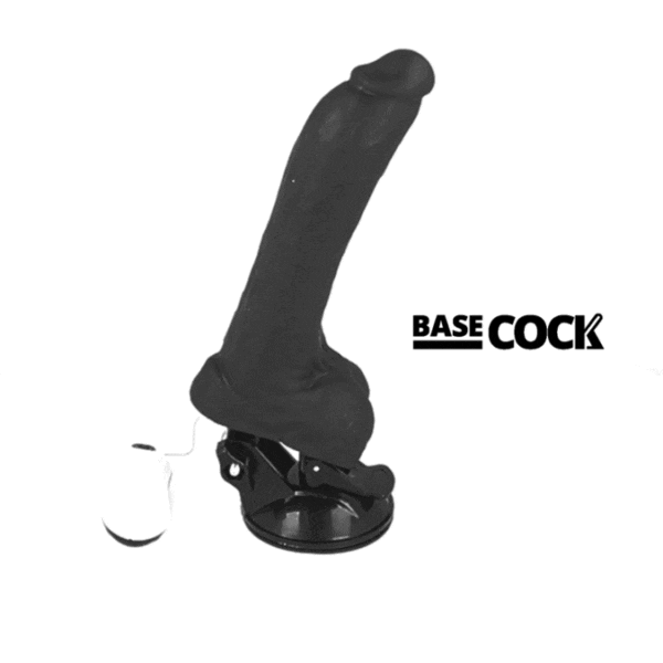 Basecock - Vibrador Realistico Control Remoto Negro 19 Cm -O- 4 Cm