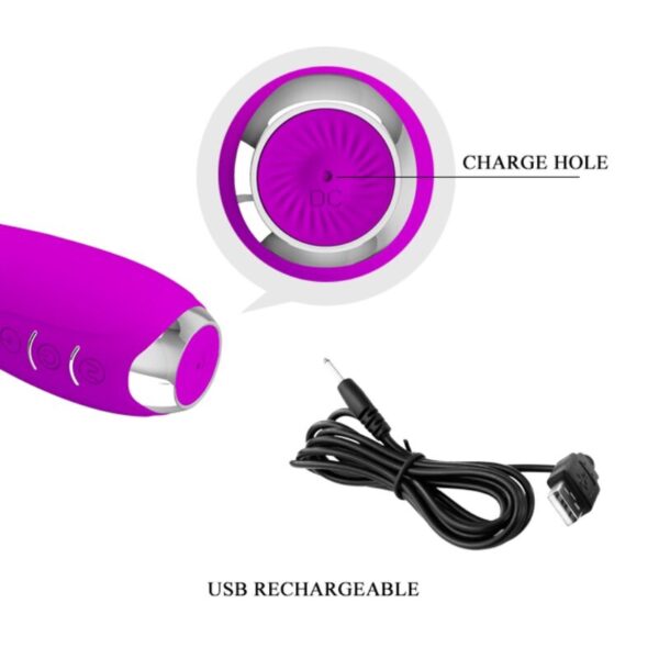 Pretty Love - Hector Vibrador Electroshock Recargable &Amp; Impermeable Morado - Imagen 7