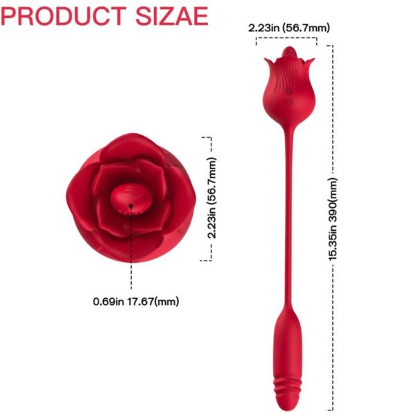Armony - Roselip Estimulador Clitoris Con Lengua 10 Modos &Amp; Vibrador Rojo - Imagen 4