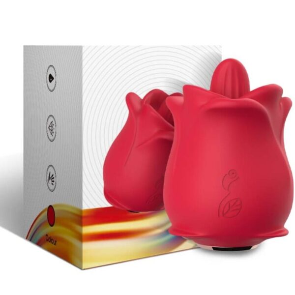 Armony - Rosa Vibrador Estimulador Con Lengua Clitoris 10 Modos Rojo - Imagen 4