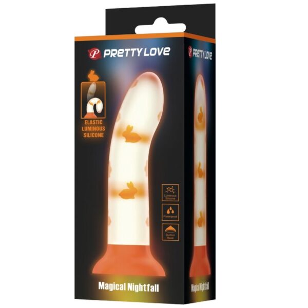Pretty Love - Magical Nightfall Dildo Sin Vibración Luminoso Naranja - Imagen 4