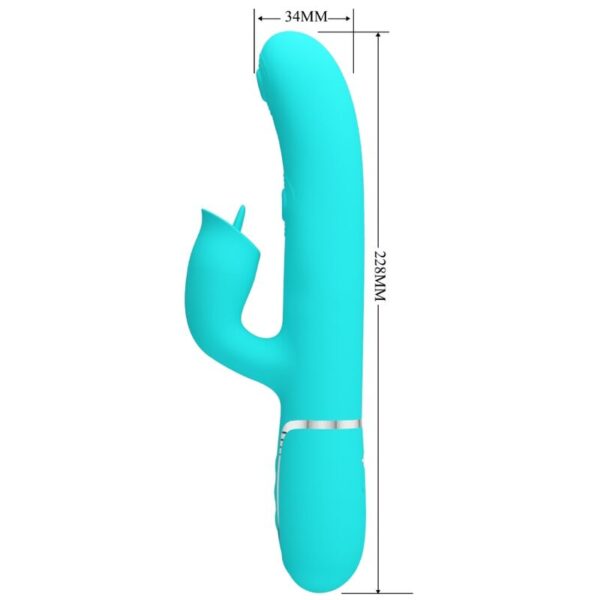 Pretty Love - Vibrador Rabbit Con Licking Verde Agua - Imagen 2