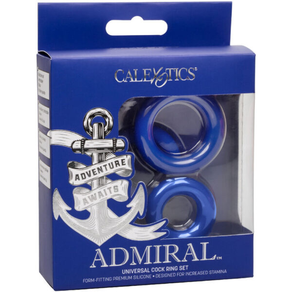 Calexotics - Admiral Set 3 Anillos Para Pene Azul - Imagen 4
