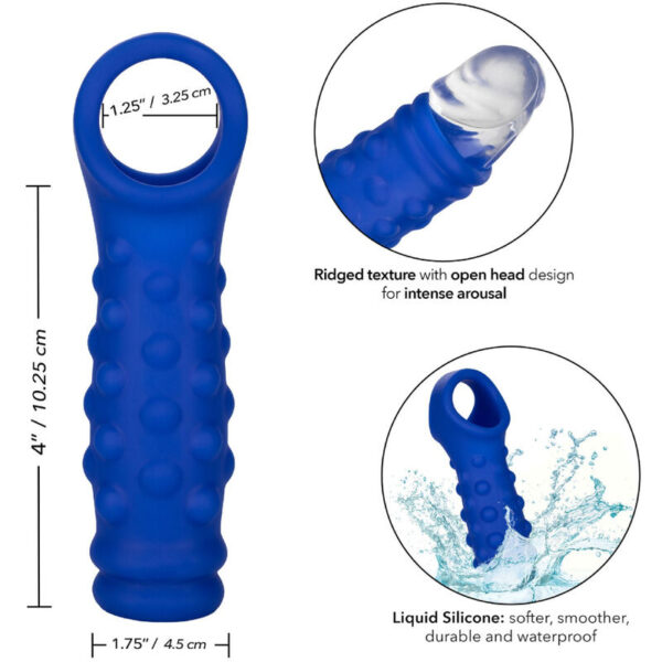 Calexotics - Admiral Beaded Funda Pene Silicona Líquida Azul - Imagen 4