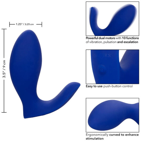 Calexotics - Admiral Rimming Estimulador &Amp; Vibrador Prostata Azul - Imagen 4