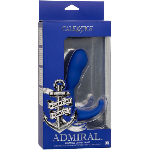 Calexotics - Admiral Curved Estimulador &Amp; Vibrador Anal Azul - Imagen 5