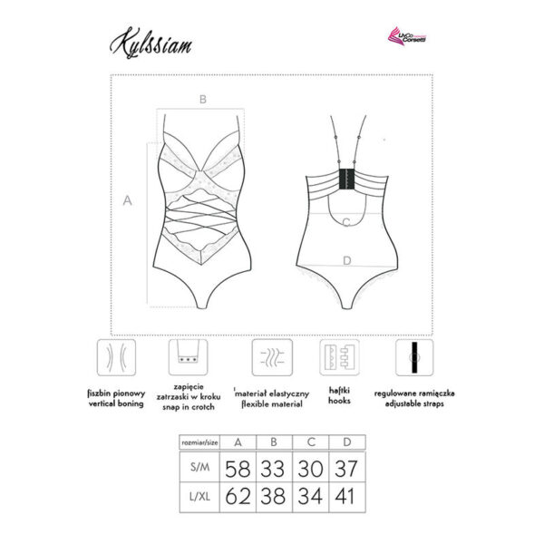 Livco Corsetti Fashion - Kylssiam Lc 90613 Body Negro S/M - Imagen 6