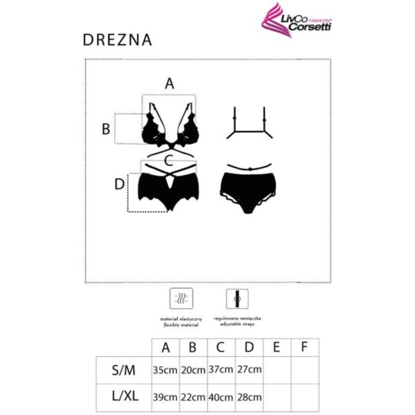 Livco Corsetti Fashion - Drezna Lc 90733 Sujetador + Panty Negro S/M - Imagen 10
