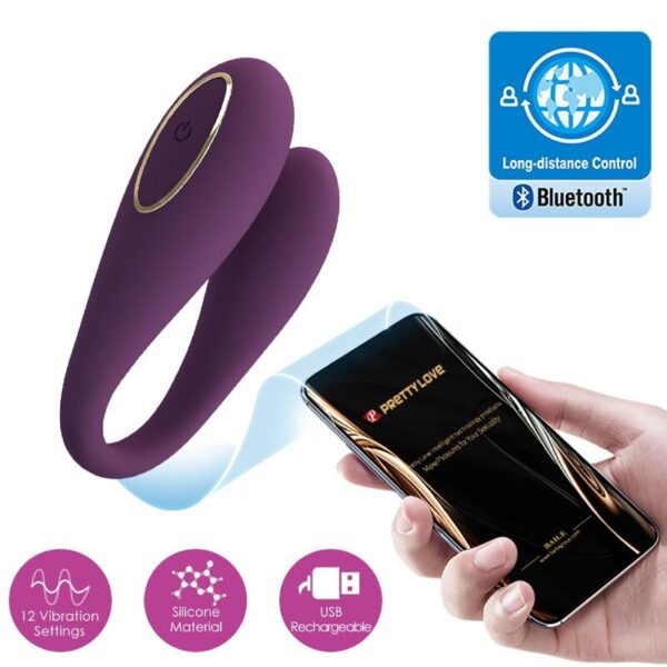Pretty Love - August Vibrador Doble Placer App Remote - Imagen 4