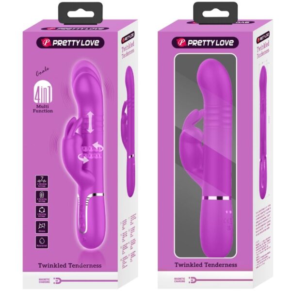 Pretty Love - Vibrador Coale Rabbit Perlas Violeta - Imagen 10
