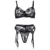 Subblime - Set De 3 Piezas Sujetador + Tanga + Liga Estampado Floral - Imagen 6